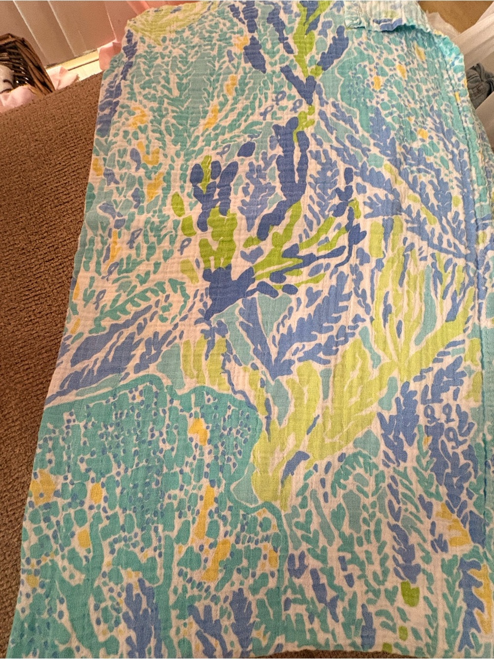 Lilly Pulitzer x Pottery Barn Let’s Cha Cha cotton, Muslim swaddle blanket